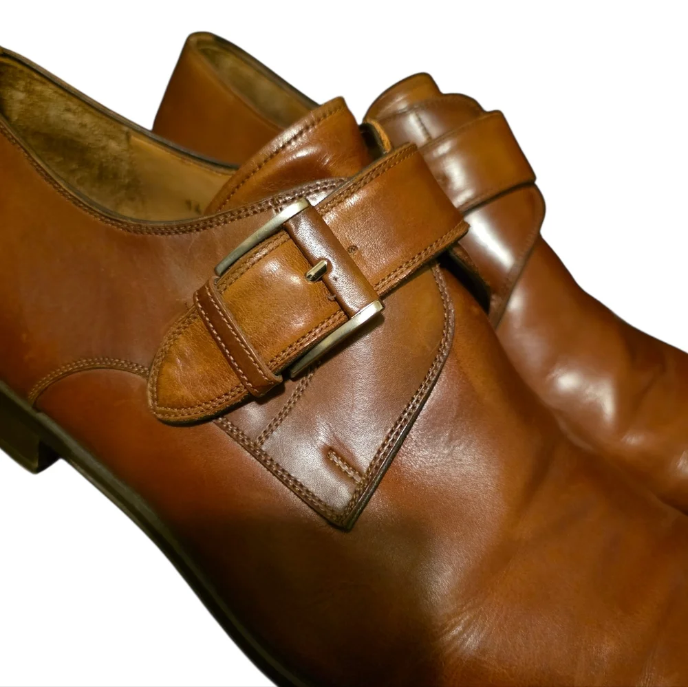 MAGNANNI Men's‎ Marco II Monk Strap Leather Dress Shoes - Size 12